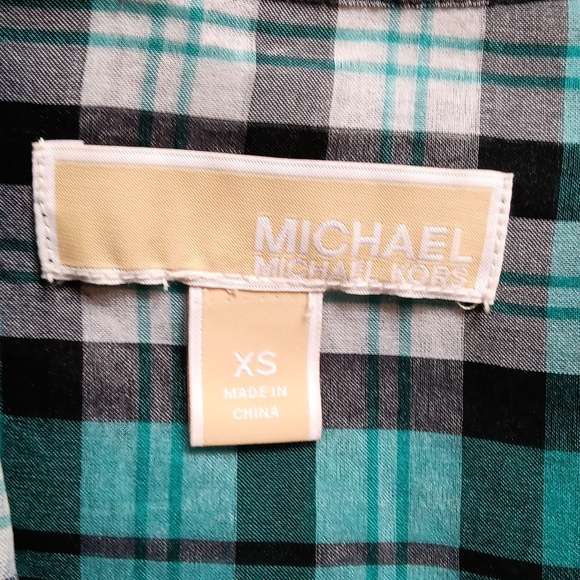 Michael Kors plaid sheer silk blouse - Picture 4 of 6